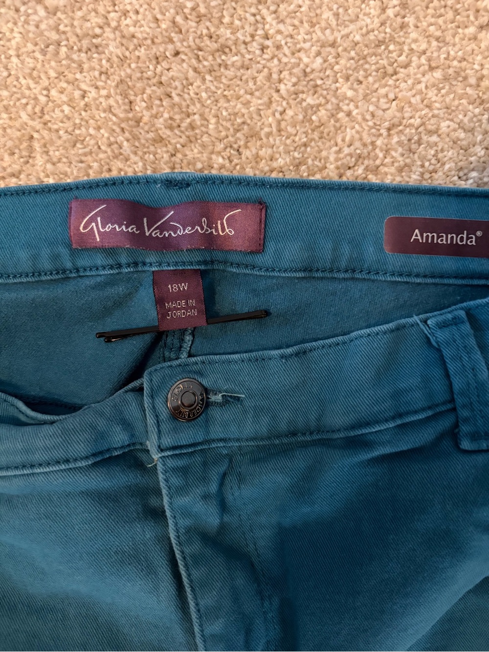 Gloria Vanderbilt Teal Skinny Jeans - Picture 4 of 4